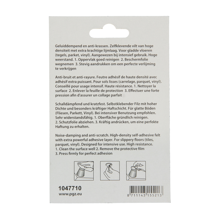 Mack 1047710 - viltpastille zelfklevend bruin 19 x 19 mm 18 st pcs | 12 stuks