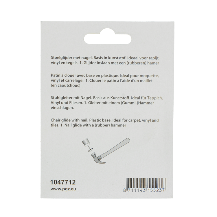 Mack 1047712 - stoelglijder met nagel vilt bruin ø 20 mm 8 st pcs | 6 stuks