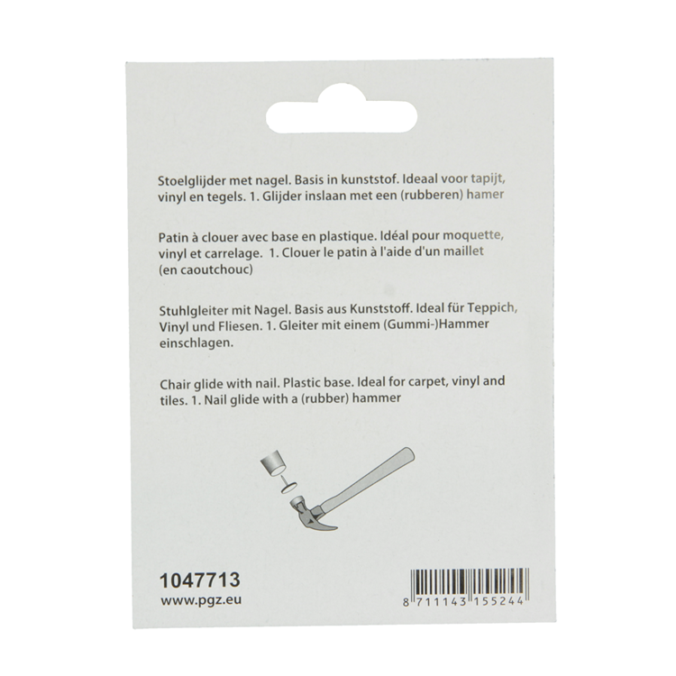 Mack 1047713 - stoelglijder met nagel vilt bruin ø 22 mm 8 st pcs | 6 stuks
