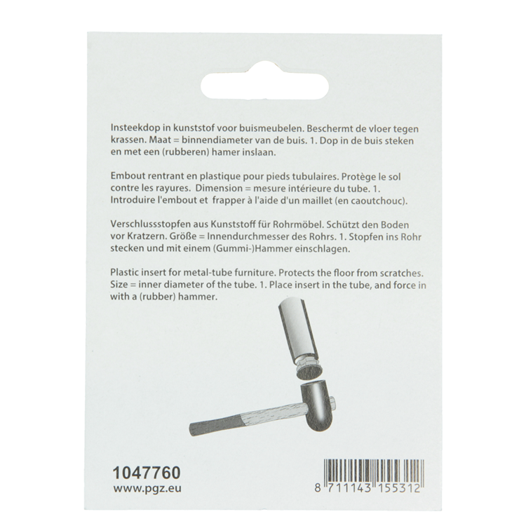 Mack 1047760 - insteekdop kunstsstof zwart ø 12 mm 4 st pcs | 6 stuks