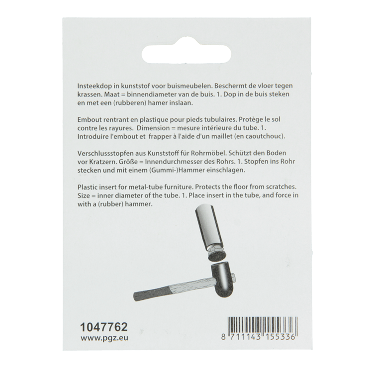 Mack 1047762 - insteekdop kunstsstof zwart ø 19 mm 4 st pcs | 6 stuks