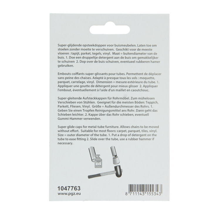 Mack 1047763 - super-glij-opsteekdop grijs ø 21 - 24 mm 4 st pcs | 6 stuks