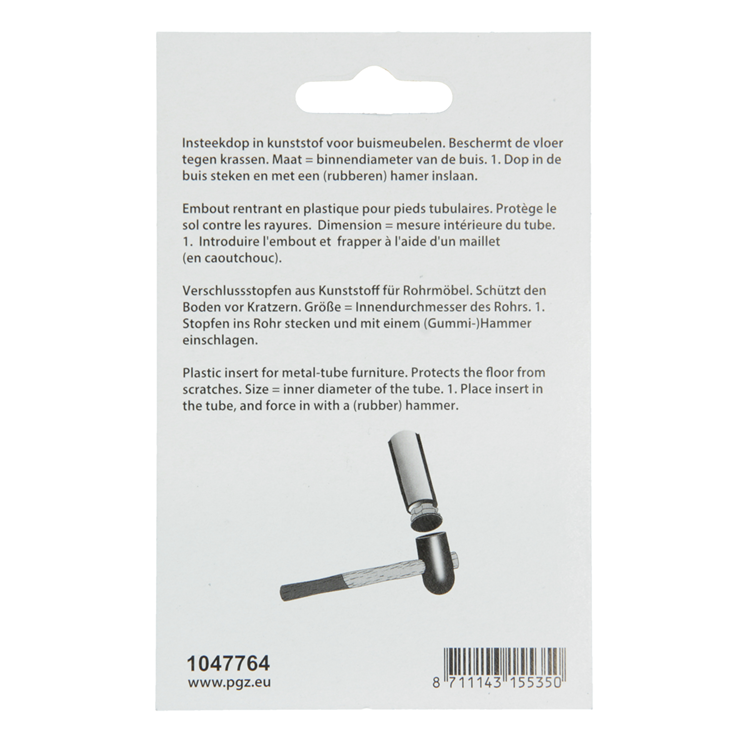 Mack 1047764 - insteekdop kunstsstof zwart 20 x 40 mm 4 st pcs | 6 stuks