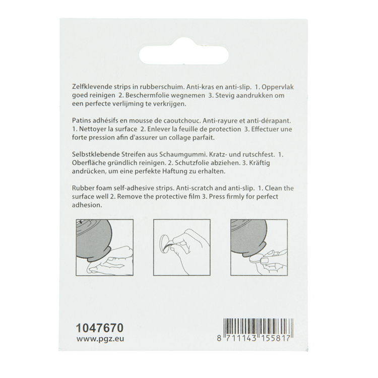 Mack 1047670 - rubberstrip zelfklevend zwart ø 25 mm 6 st pcs | 12 stuks