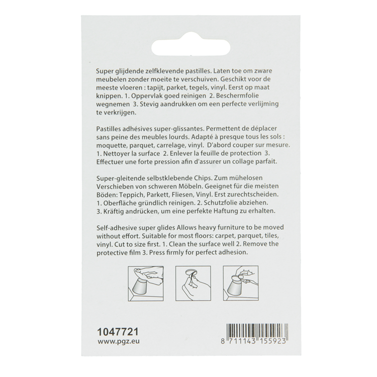 Mack 1047721 - super glijpastille zelfklevendgrijs ø 50 mm 4 st pcs | 6 stuks
