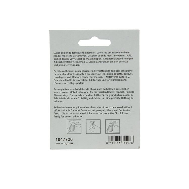 Mack 1047726 - super glijpastille zelfklevendgrijs ø 25 mm 4 st pcs | 12 stuks