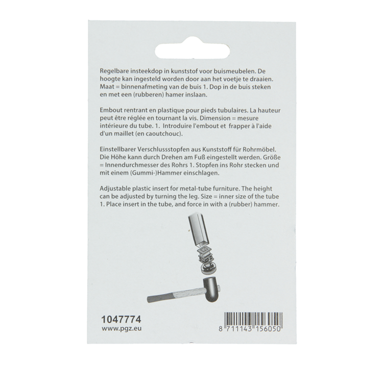 Mack 1047774 - regelbare insteekdop zwart 25 x 25 mm 2 st pcs | 6 stuks