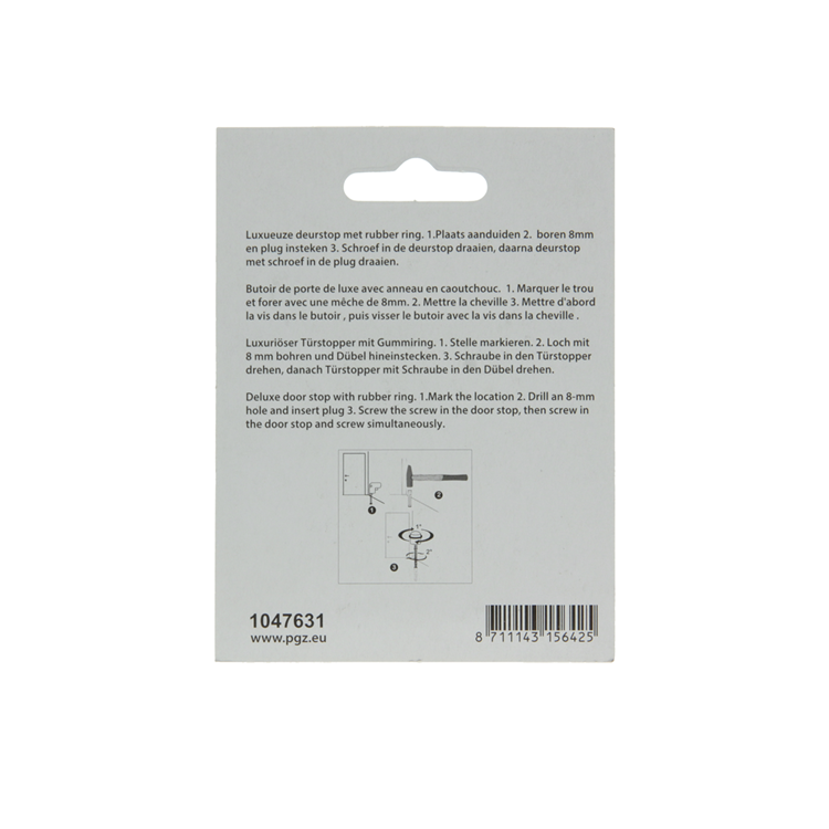 Mack 1047631 - deurstop cilindermodel inox look ø 20h30 mm 1 st pc | 6 stuks