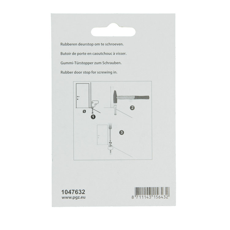 Mack 1047632 - deurstop rubber + schroef grijs 30 x 35 mm 2 st pcs | 6 stuks