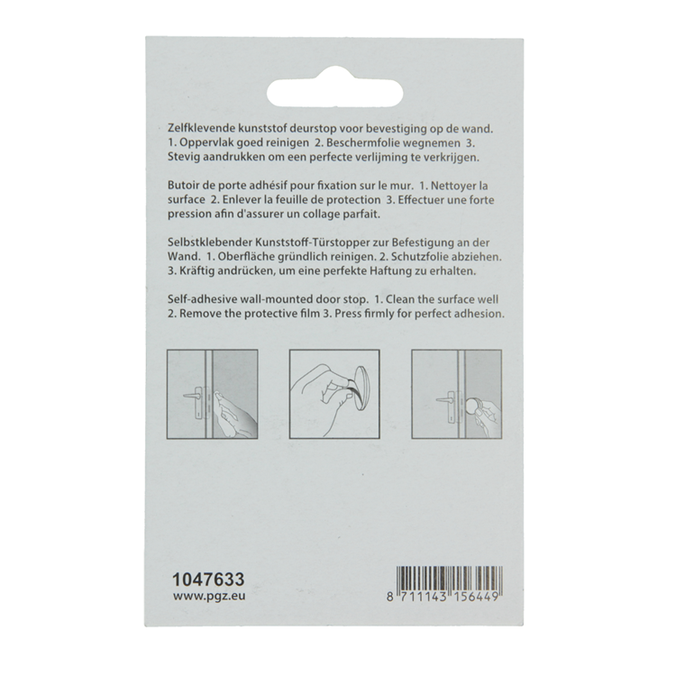Mack 1047633 - deurstop zelfklevend wit ø 60 mm 2 st pcs | 6 stuks
