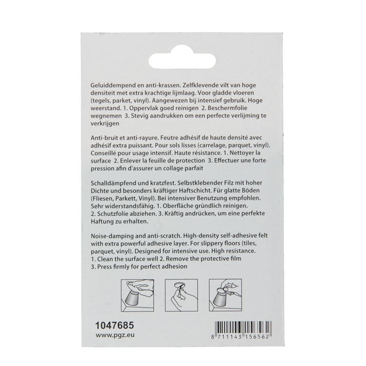 Mack 1047685 - viltpastille zelfklevend wit ø 25 mm 12 st pcs | 12 stuks