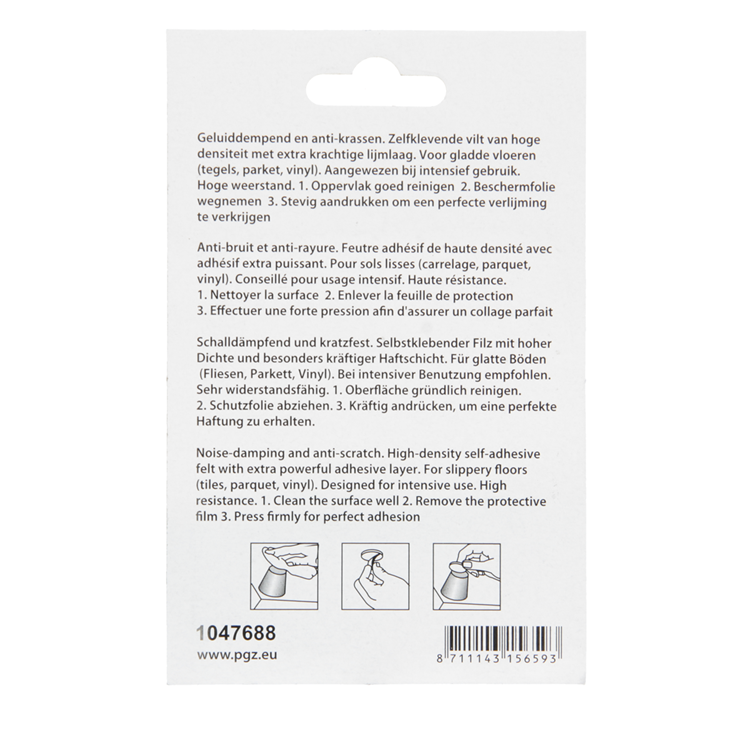 Mack 1047688 - super-vilt zelfklevend beige 25 x 25 mm 12 st pcs | 12 stuks