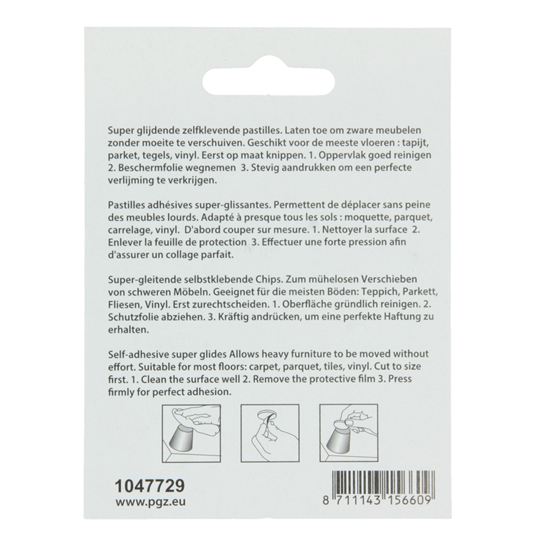 Mack 1047729 - super glijpastille zelfklevendgrijs ø 30 mm 4 st pcs | 12 stuks