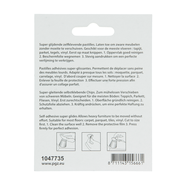 Mack 1047735 - super glijpastille zelfklevendgrijs 25 x 25 mm 4 st pcs | 12 stuks