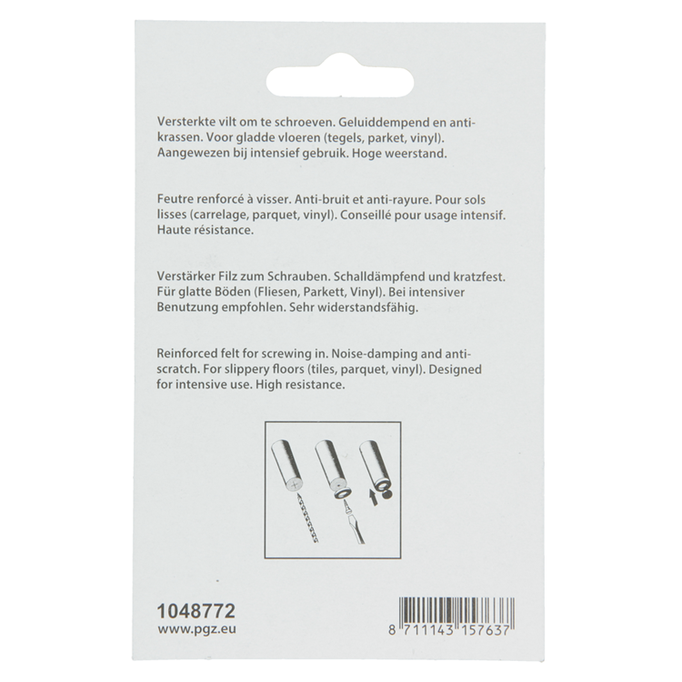 Mack 1048772 - versterkte vilt + schroef bruin ø 50 mm 4 st pcs | 6 stuks