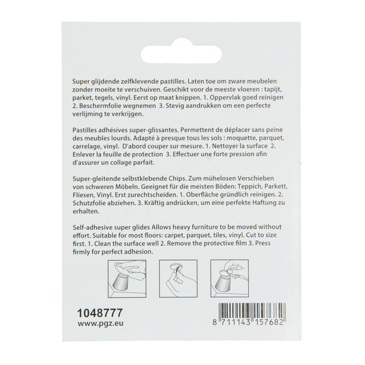 Mack 1048777 - super glijpastille zelfklevendbruin 30 x 30 mm 4 st pcs | 12 stuks