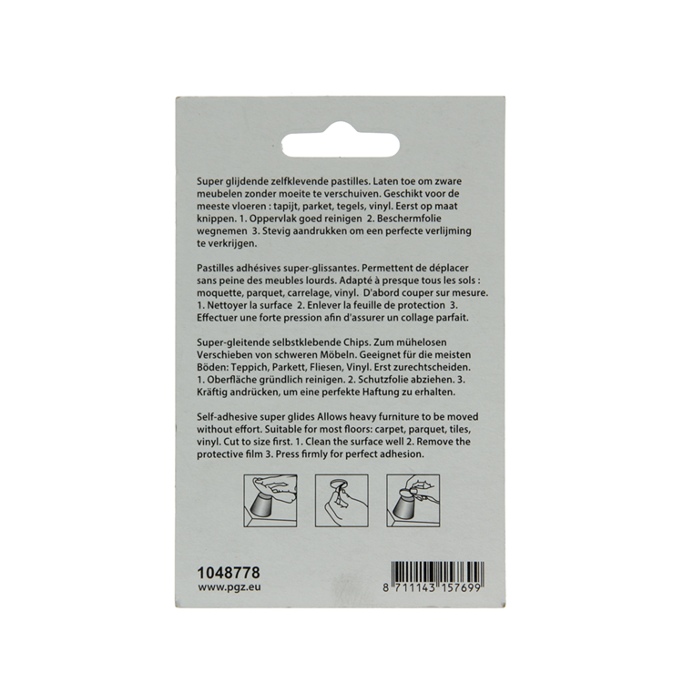Mack 1048778 - super glijpastille zelfklevendbruin ø 50 mm 4 st pcs | 12 stuks