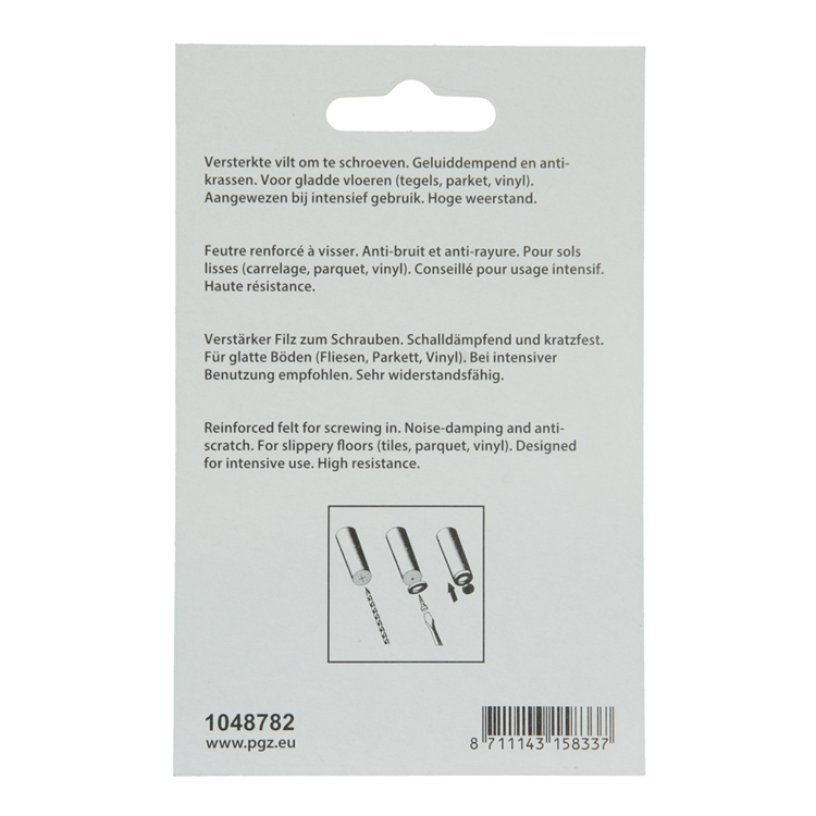Mack 1048782 - versterkte vilt + schroef bruin ø 30 mm 4 st pcs | 6 stuks