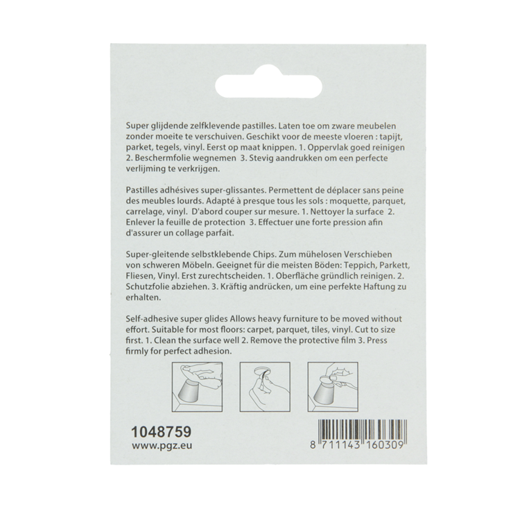 Mack 1048759 - super glijpastille zelfklevendbruin ø 25 mm 4 st pcs | 12 stuks