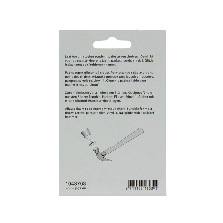 Mack 1048768 - super-glijder met nagel bruin ø 22 mm 4 st pcs | 6 stuks