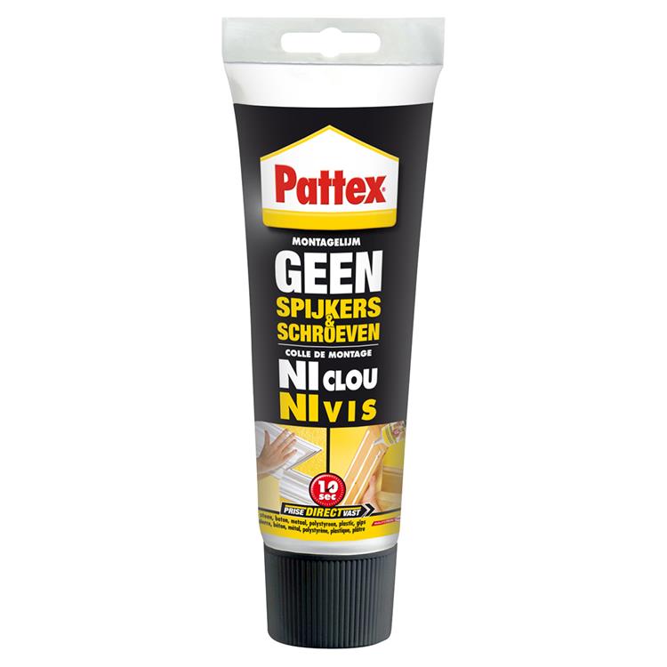 Pattex montagekit 250 g – geen spijkers schroeven – universale montgellijm binnen – extra sterk waterdicht – voor hout, metaal, steen meer