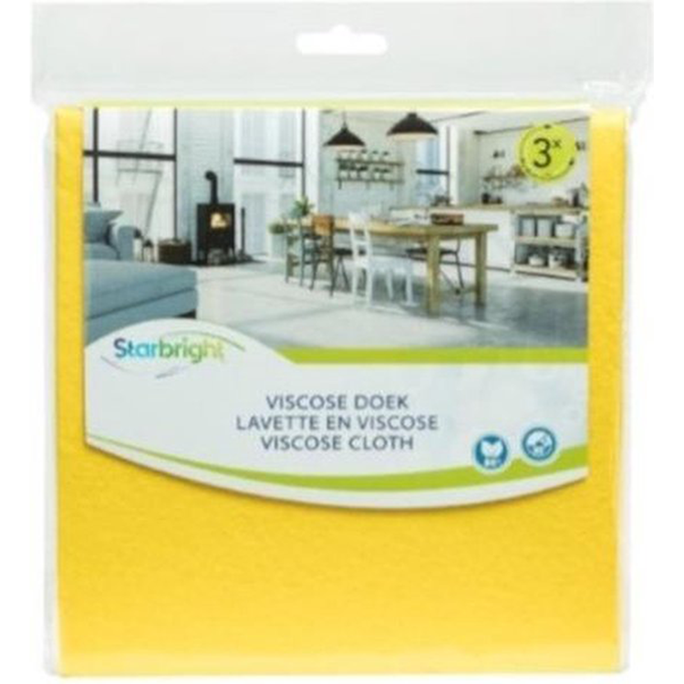 Starbright 1063308 - viscose doekje geel 3st 38 x 38 cm sb | 10 stuks