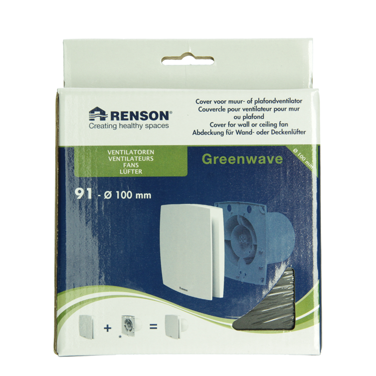 Renson 1069257 - mechanische ventilator cover (9x11-dia 100) 91b (zwart) | 2 stuks