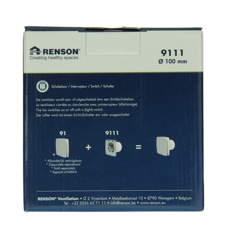 Renson 1069250 - mech. ventilator standaard 9111 (dia 100) | 2 stuks