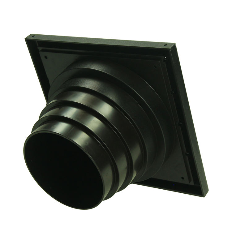 Renson 1069268 - dampkaprooster 4 klep pvc 742 (100-130) str 9005 (zwart) | 2 stuks