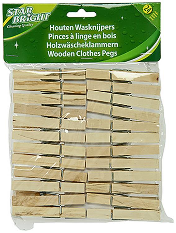 Starbright 1056830 - wasknijpers hout sb 24st | 6 stuks