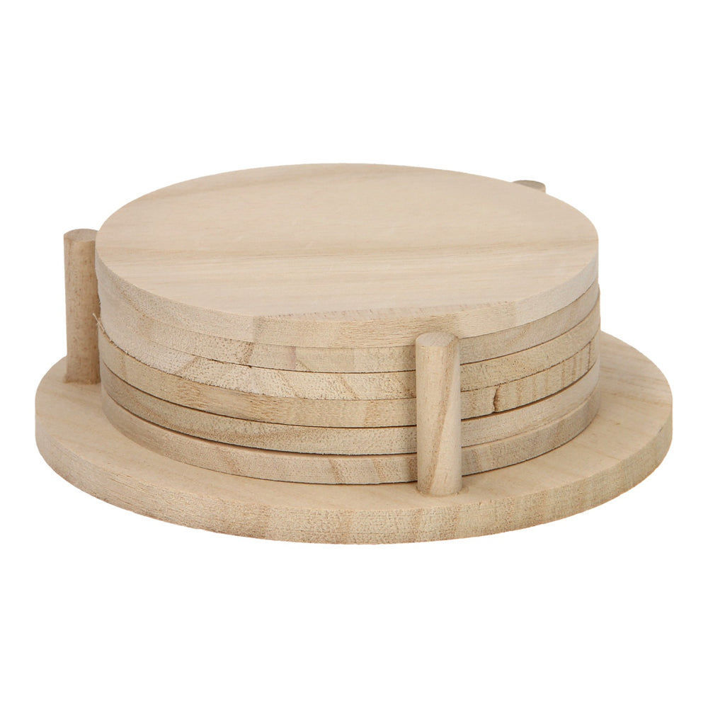 Playwood versier je eigen houten onderzetters, 6st.