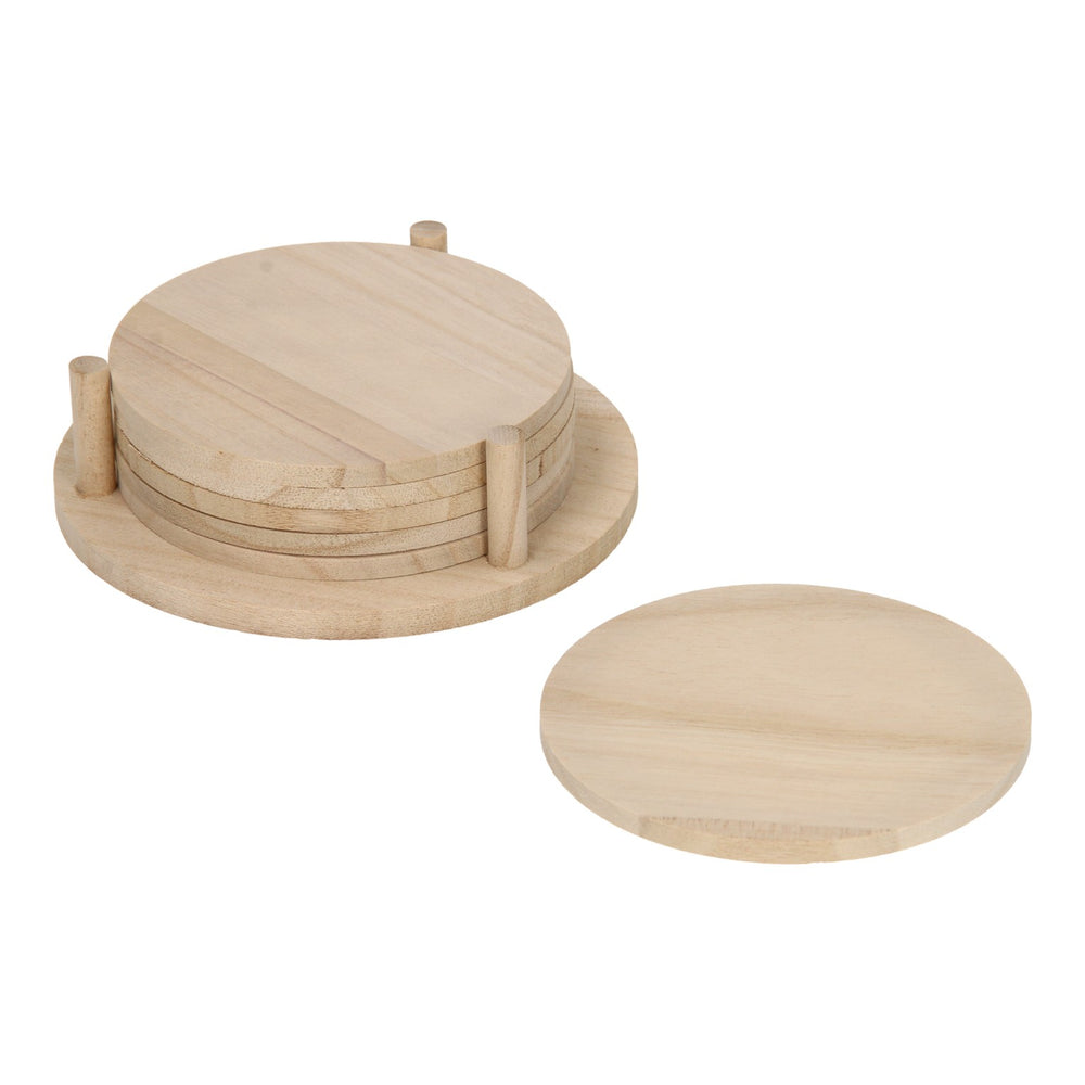 Playwood versier je eigen houten onderzetters, 6st.