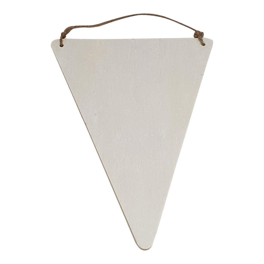 Playwood houten vlag driehoek met hanger, 19,5x15cm