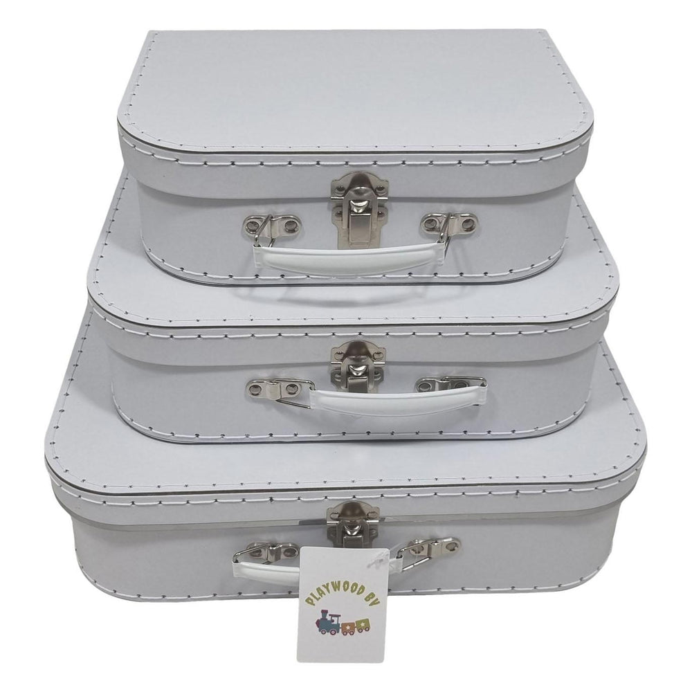 Kartonnen Kofferset Wit, 3st.