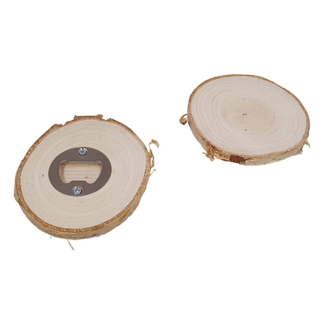 Playwood houten onderzetter met flessenopener berkenhout