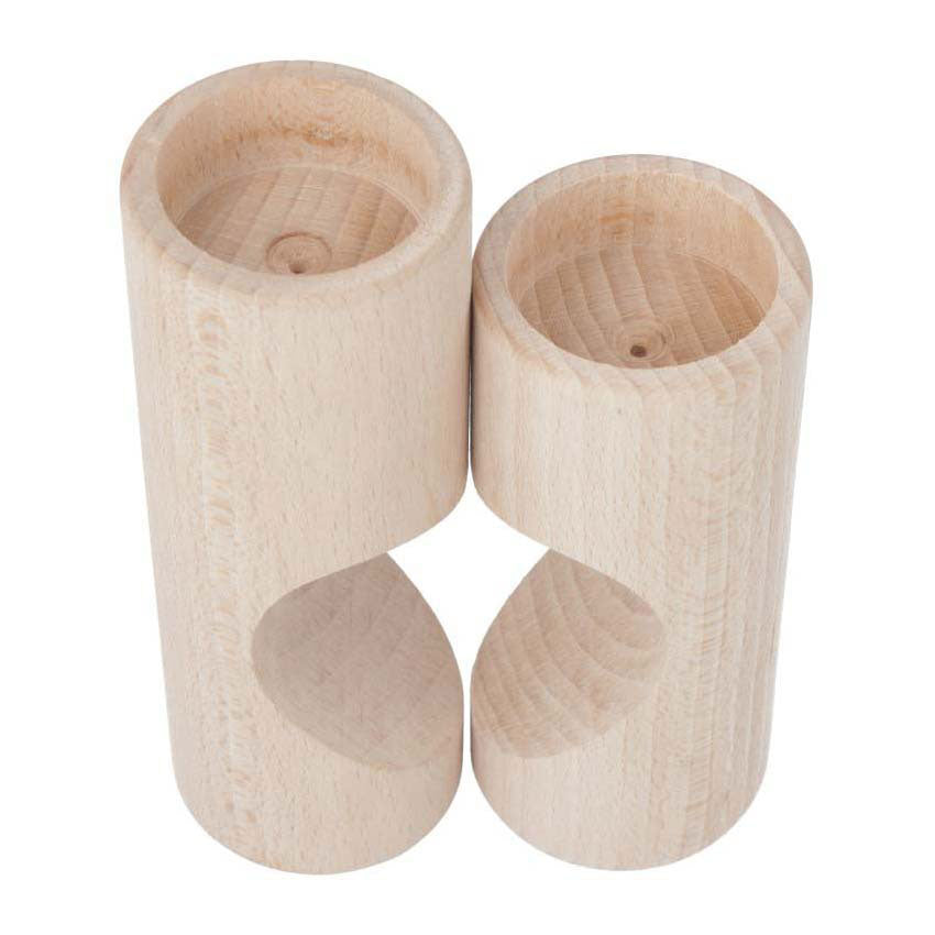 Playwood houten waxinelichthouder hart, 2dlg.