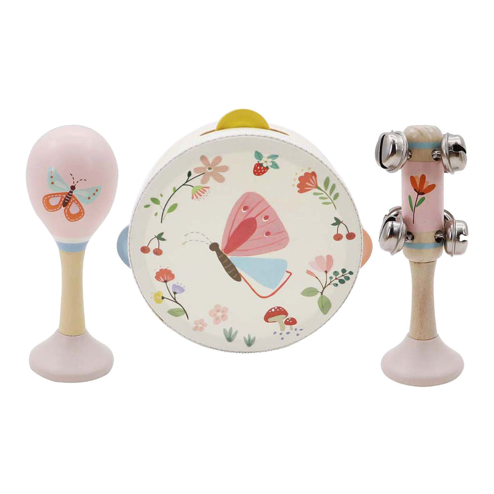 Playwood houten muziekset vlinder - 3dlg.