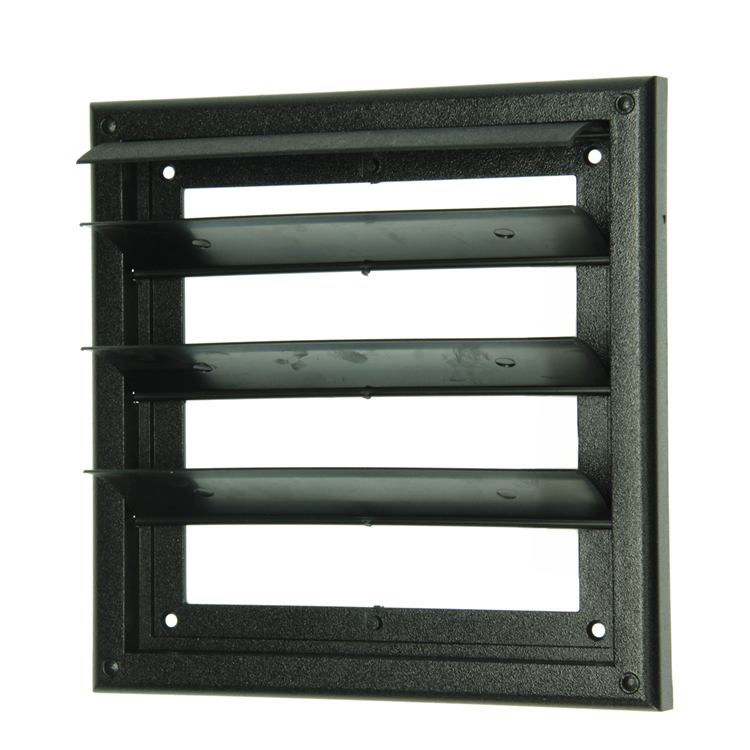 Renson 1069266 - opbouw dampkaprooster pvc 733 (187x187) str 9005 (zwart) | 2 stuks