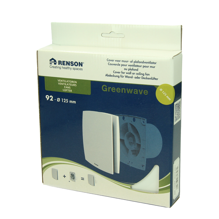 Renson 1069259 - mechanische ventilator cover (9x12-dia 125) 92w (wit) | 2 stuks