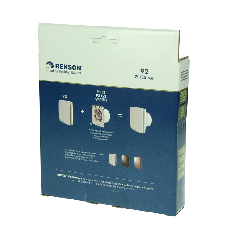 Renson 1069261 - mechanische ventilator cover (9x12-dia 125) 92g (grijs) | 2 stuks