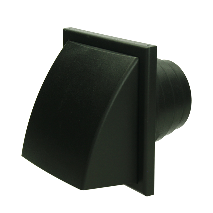 Renson 1069267 - dampkaprooster 1 klep pvc 741 (100-130) str 9005 (zwart) | 2 stuks