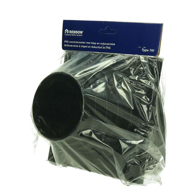 Renson 1069267 - dampkaprooster 1 klep pvc 741 (100-130) str 9005 (zwart) | 2 stuks