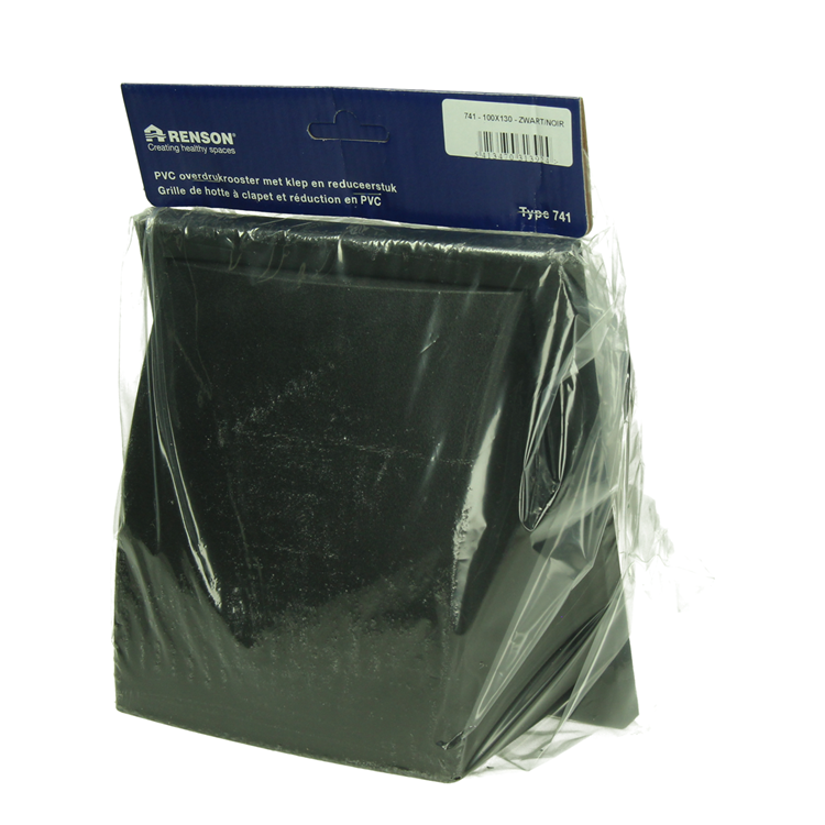 Renson 1069267 - dampkaprooster 1 klep pvc 741 (100-130) str 9005 (zwart) | 2 stuks