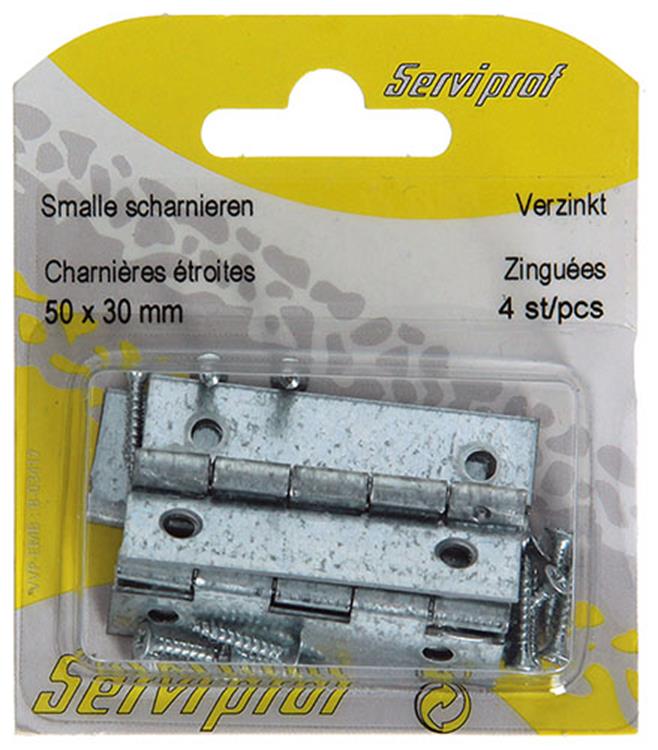 Mack 1013247 - 4 smalle scharnieren verzinkt h 50 x b 30 mm | 5 stuks