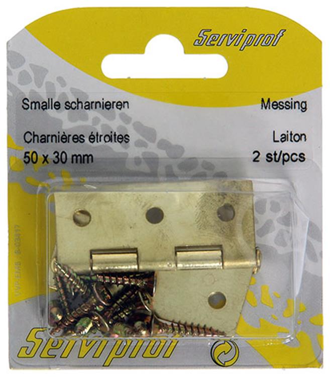 Mack 1013338 - 2 smalle scharnieren messing h 50 x b 30 mm | 5 stuks