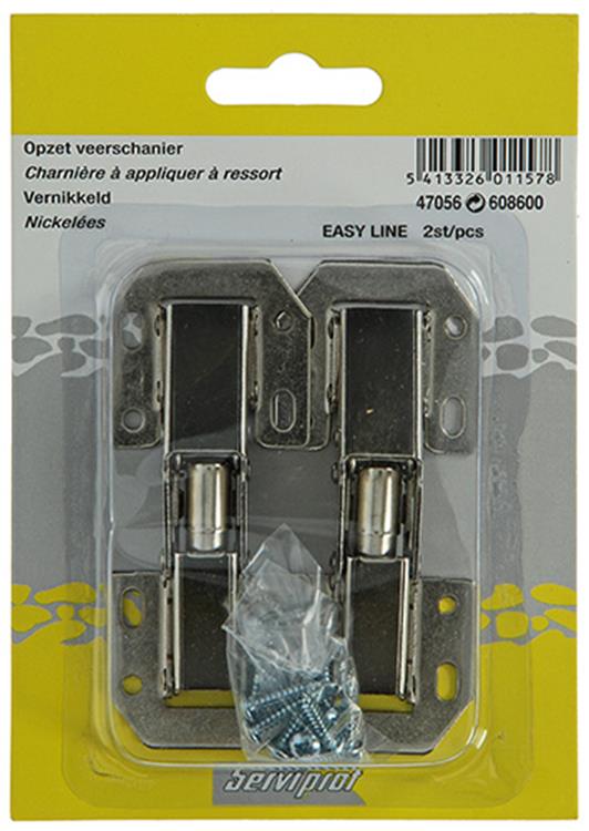 Mack 1013624 - 2 opzetveerscharnieren vernikkeld easy-line | 5 stuks