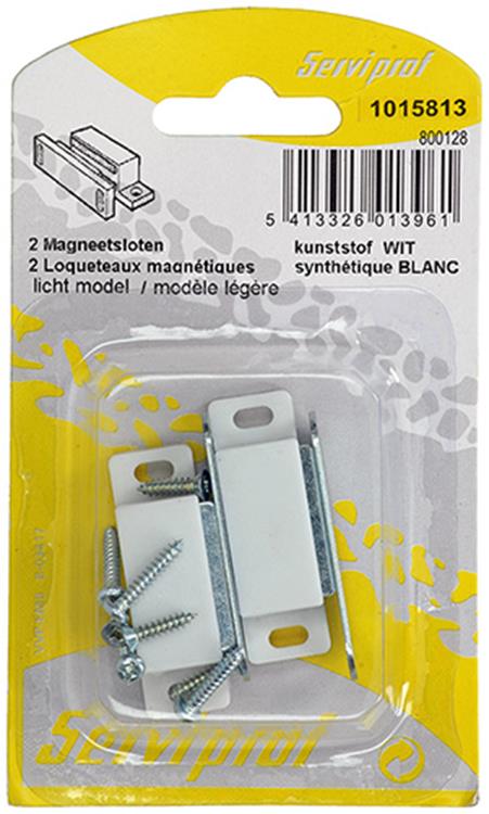 Mack 1015813 - 2 magneetsloten, licht model, kunststof wit | 10 stuks