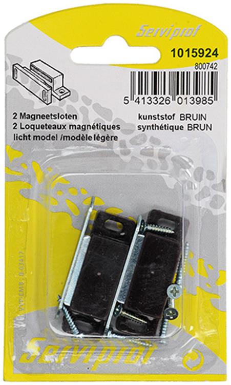 Mack 1015924 - 2 magneetsloten, licht model, kunststof bruin | 10 stuks