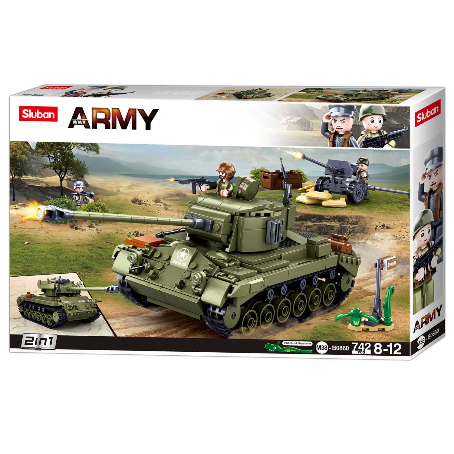 Sluban leger - medium tank groen