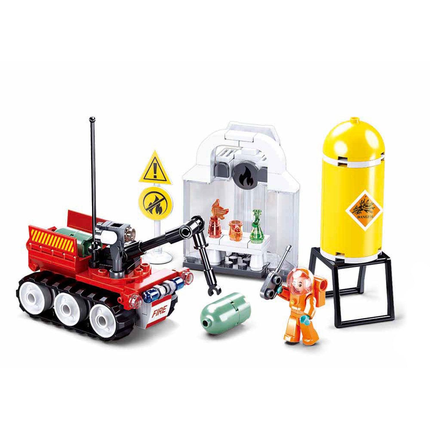 Sluban brandweerrobot oefening